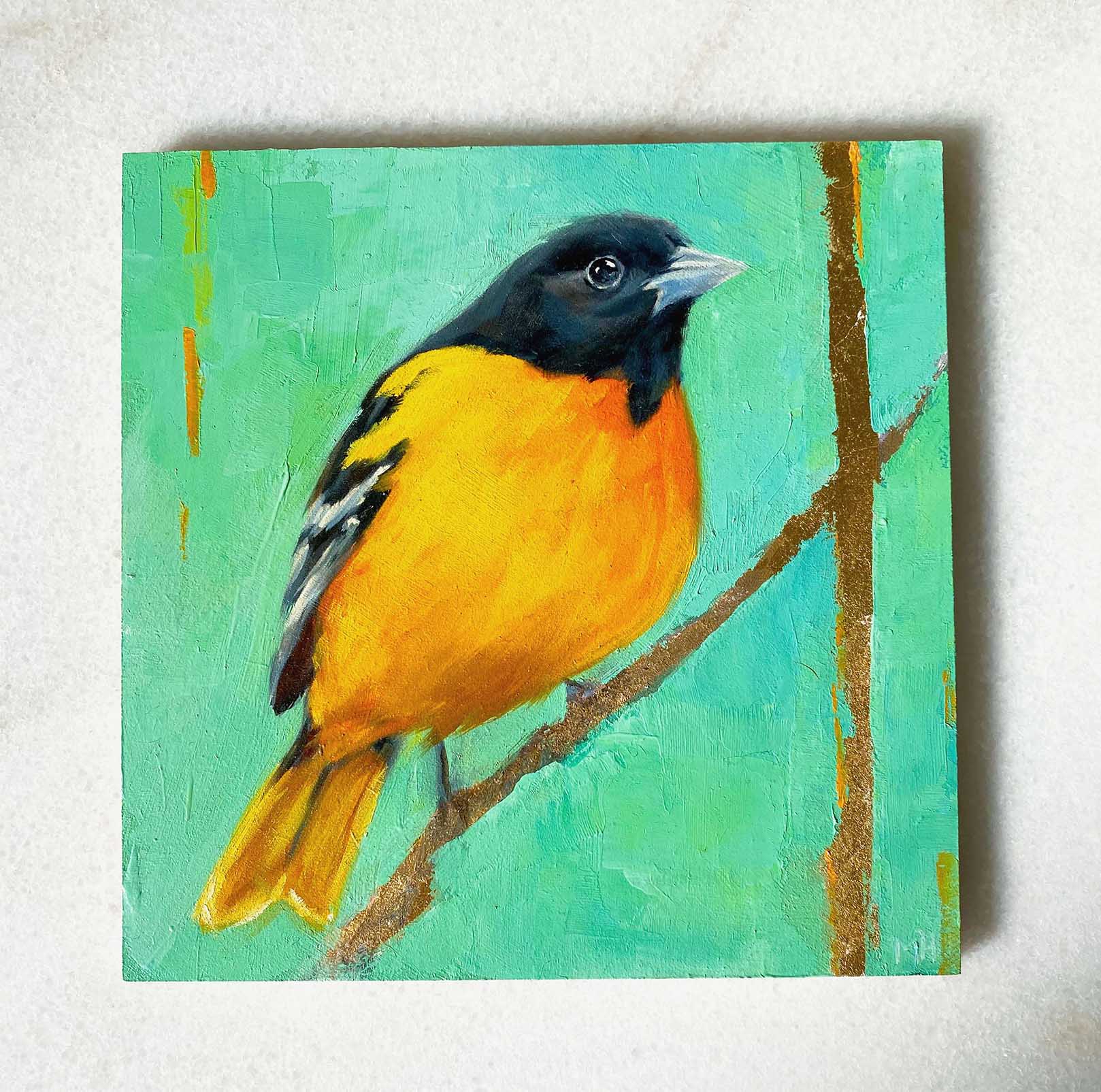 Baltimore Oriole Bird Oil Painting